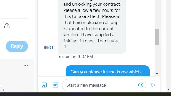 sushilkumarmca's tweet photo. I think couple of hours are still due correct @ionos_help_US . Pathetic service ever I have seen. My businesses are impacted due to this. 

Can you unclock immediatly without any delay. I'm not going to renew it again. Last year with you
@ionos_com @ionos_uk @ionos_help_uk https://t.co/wS0PTPQYXU