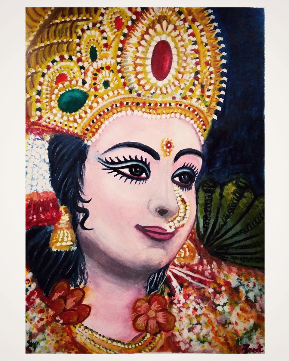 Preetkumar919's tweet photo. सर्व मंगल मांगल्ये शिवे सर���वार्थ साधिके। शरण्ये त्र्यम्बके गौरी नारायणी नमोस्तुते।।
Jai Mata Di...🙏🙏
Watercolor painting ��🖌️

Art by:-@Preetkumar919 
#JaiMataDi https://t.co/OOCWwGvnmi
