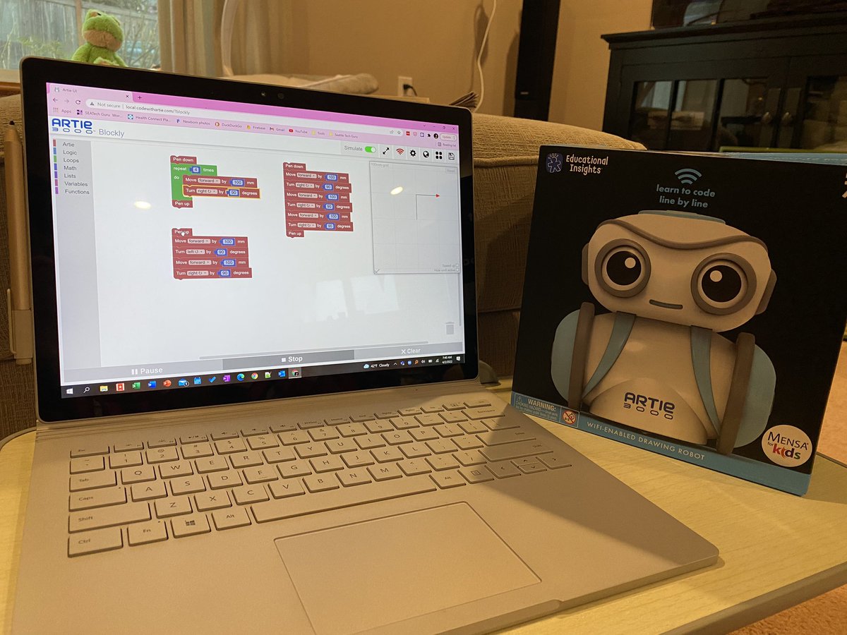 seatechguru's tweet image. Preparing my coding robot for a coding class. Here is Artie3000 teaching kids to code using Blockly by @googledevs #codingforkids #letsgetcoding #girlsinstem