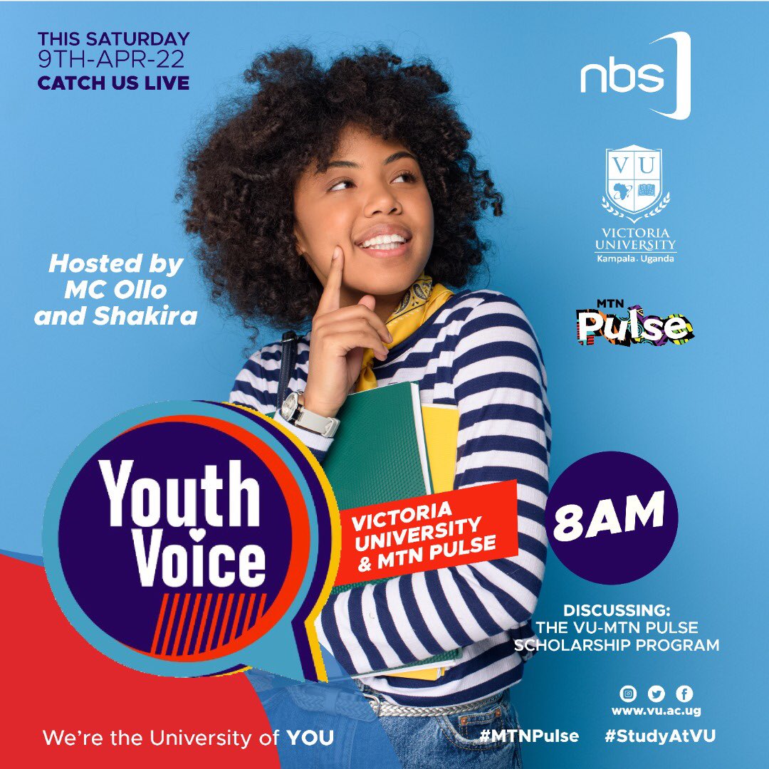 mtnug's tweet photo. Happening now. Catch us live on Youth Voice as we talk more about the @VUKampala and #MTNPulse scholarship program. #StudyAtVU https://t.co/f0Sv8H8W2H