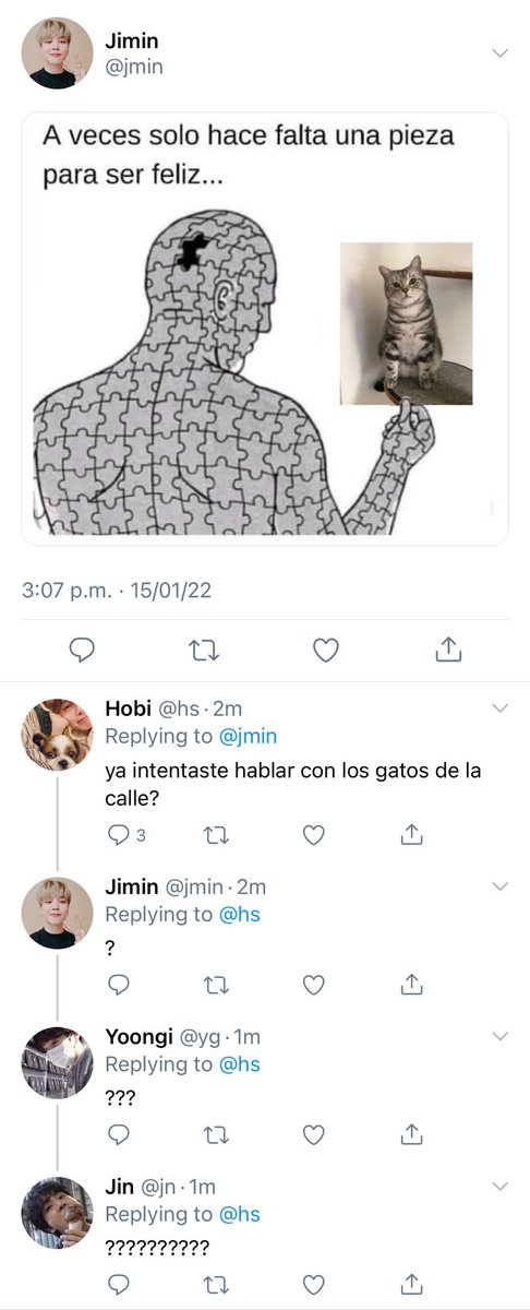 redkoya's tweet image. 🐈 тoмoмι 🐈

TAEGI || YOONTAE AU 🌹

Tras descubrir un extraño método para hallar mascotas perdidas, Yoongi decide pedirle ayuda a una gata callejera para encontrar pareja; sin imaginar que esta lo guiaría hasta un miembro de la familia real.