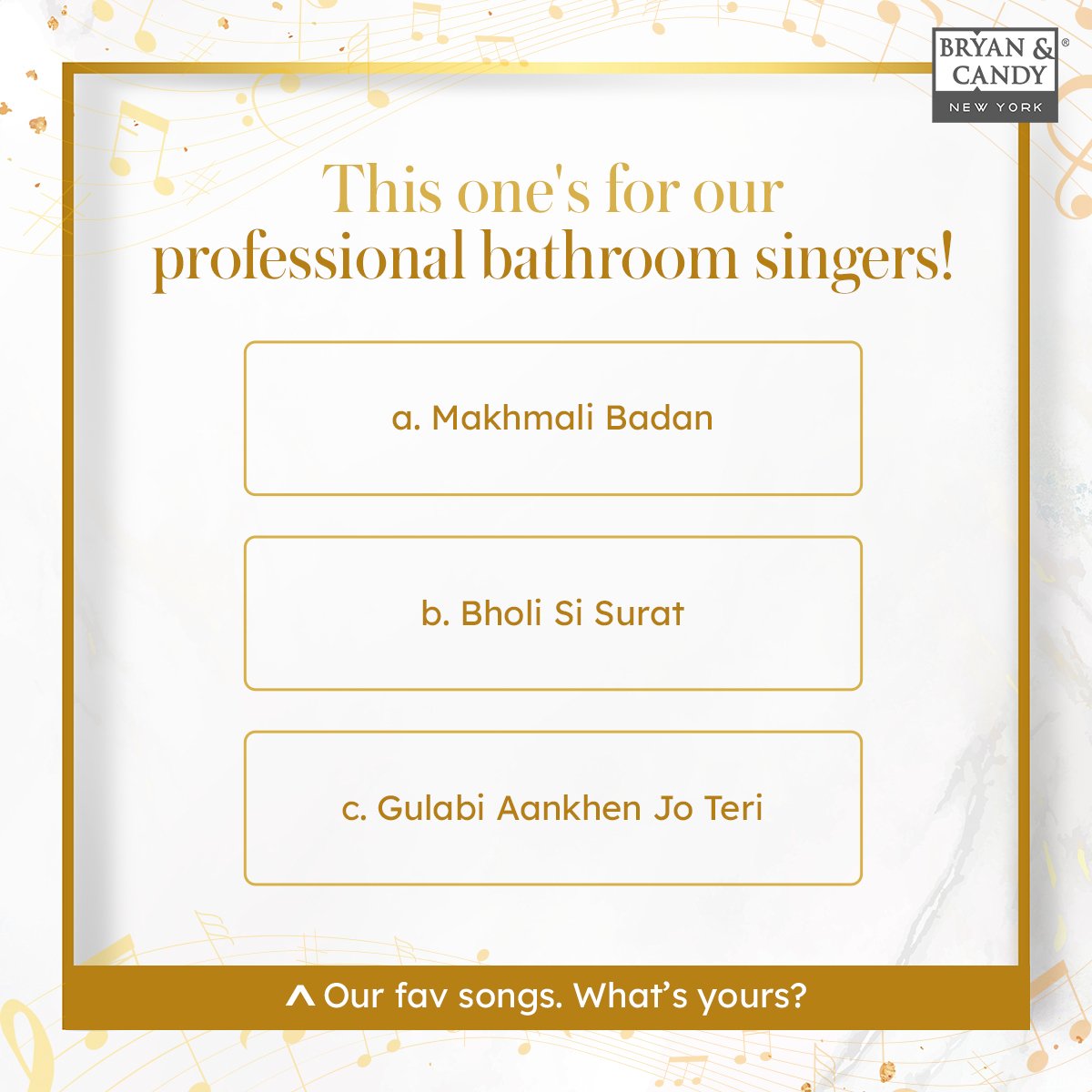 bryanandcandy's tweet photo. Which one of these would be apt for your feelings regarding your favourite bodycare product? 🥰

Option C is definitely for our Delicate Rose lovers! 🌹

#BollywoodSongs #Bodycare #DelicateRose #CommentBelow #TagAFriend #BryanAndCandy #LuxuryForEveryone https://t.co/pkKtgpEUO7