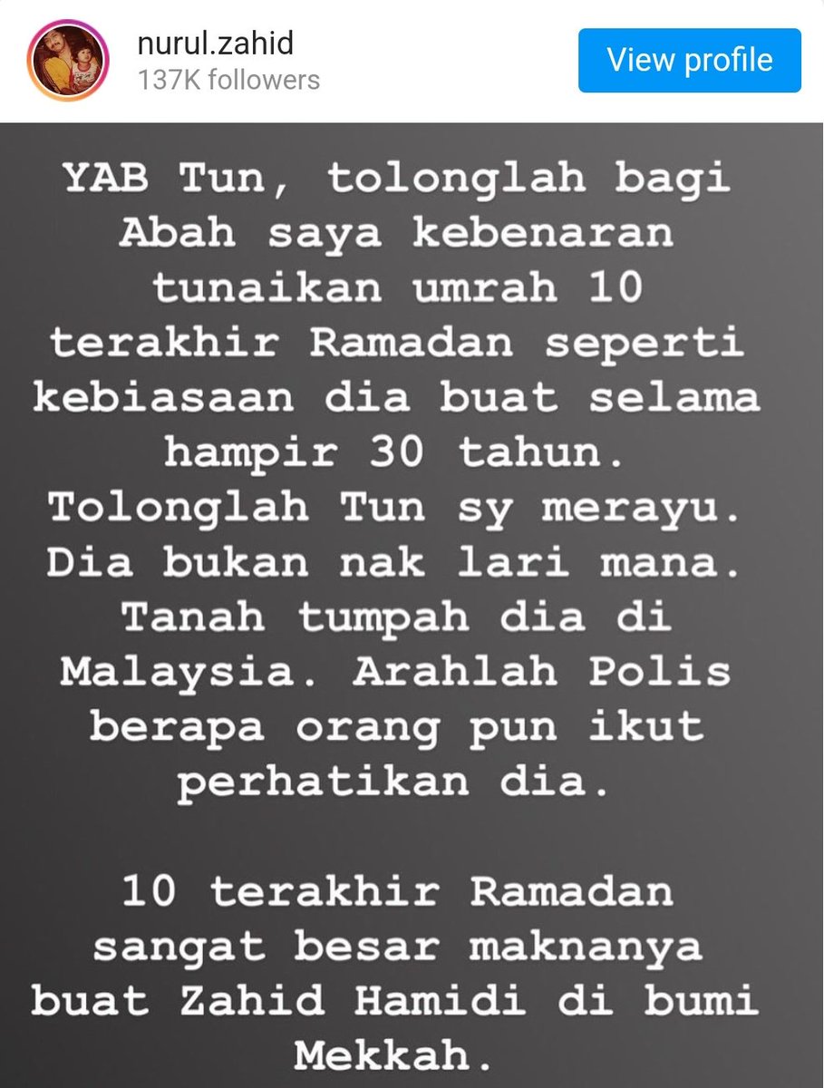 SyedAkramin's tweet photo. Zahid tunaikan umrah sudah 30 kali, sedang ramai di Malaysia tak mampu buat walau sekali. Nabi Muhammad yang lahir di Mekah pun hanya tunaikan 4 kali umrah sahaja.

Sekarang Zahid terima layanan istimewa, dapat kerjakan umrah lagi. Berapa kali umrah baru cukup untuk Zahid? https://t.co/HcJyllCRO5