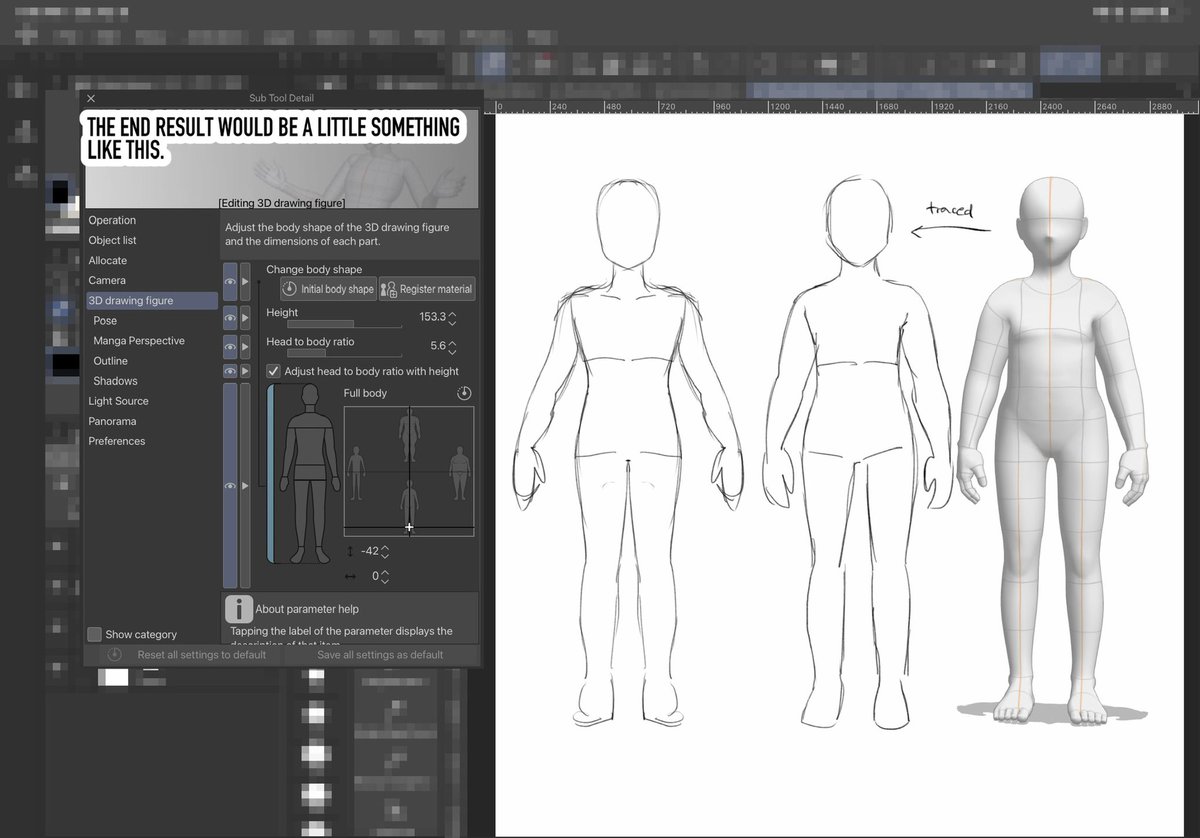 little guide on customizing 3d models to fit your art style's proportions #CLIPSTUDIOPAINT 