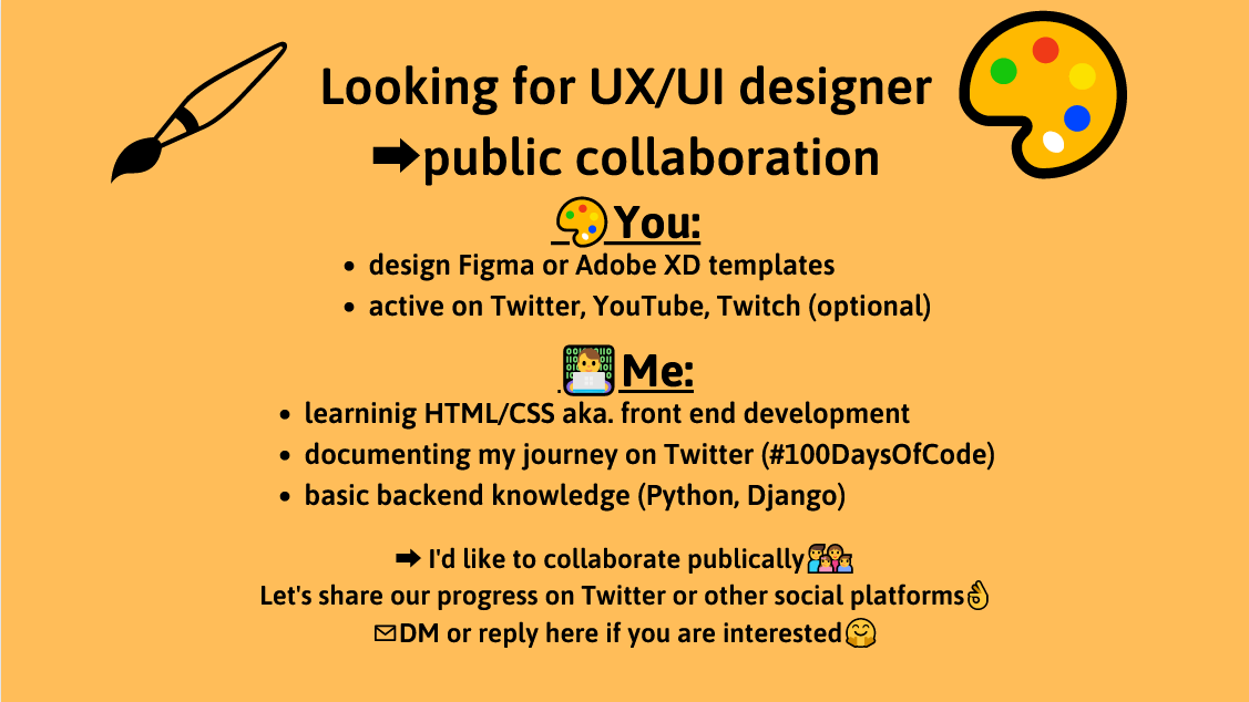 SamHartmannCom's tweet photo. Looking for #uiuxdesign|er🎨 for #collaboration

✉DM or reply to Tweet, please✌

#uxdesign #UXUINewbieDesignChallenge #ux #uiux #UI #100daysofocde https://t.co/bffUOm57FS