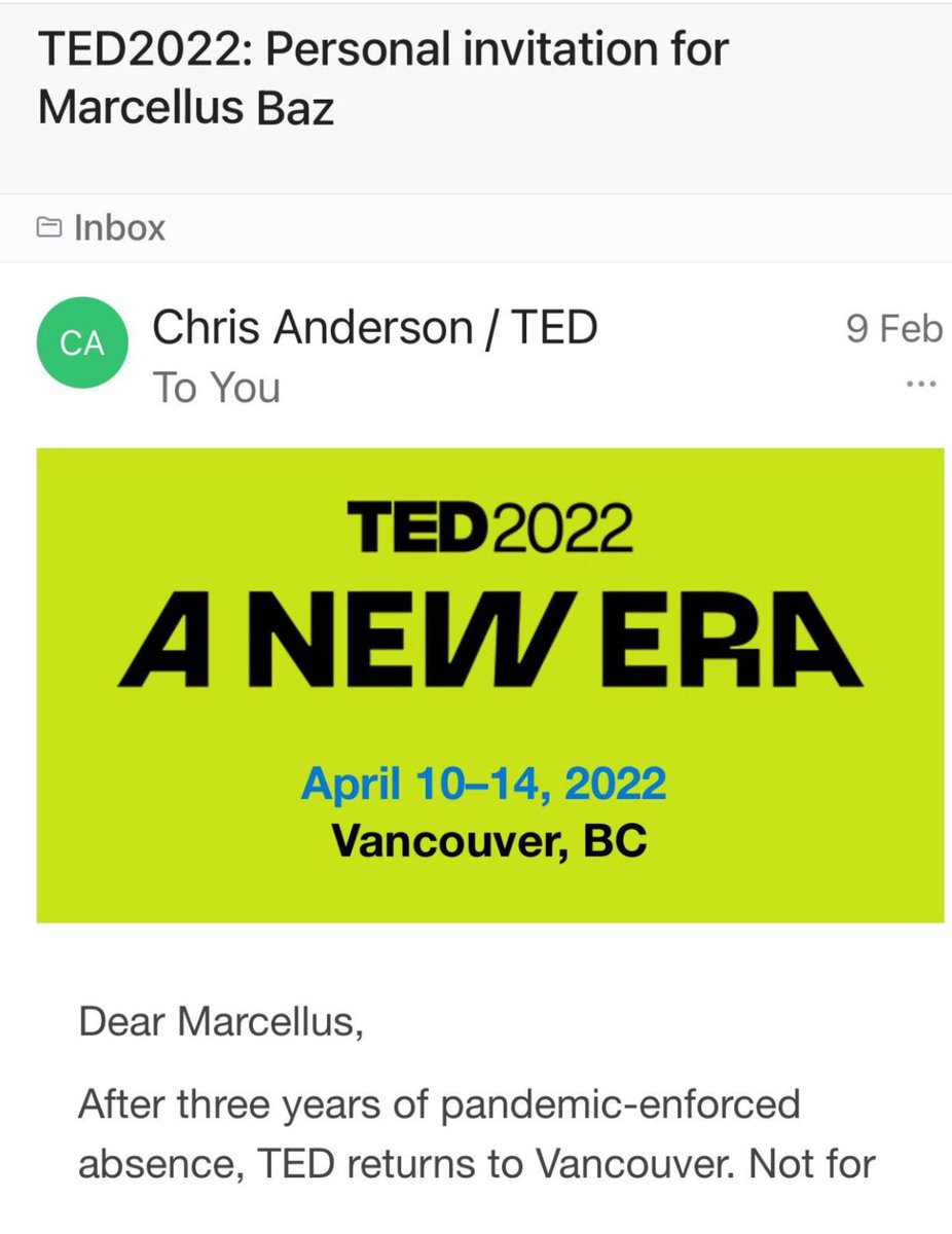 MarcellusBaz's tweet photo. Beyond excited to be heading to the @TedTalks conference in Vancouver alongside a global community of extraordinary leaders from the @AcumenAcademy Community! 
For a week of learning, connecting and shearing powerful ideas. #TED2022 #Nottingham https://t.co/qwiZhSW1h7
