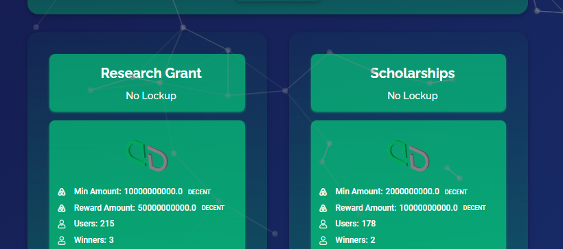 DecentDatabase's tweet photo. DECENT Scholarship
The third winner of our DECENT Scholarship will be selected on the 15th of April, 2022.
At 14:00 UTC, a random generator in the Scholarship smart contract will generate a wallet out of all registered wallets as the winner.
#DECENTCoin #DECENTDatabase https://t.co/LspFKOmvUZ