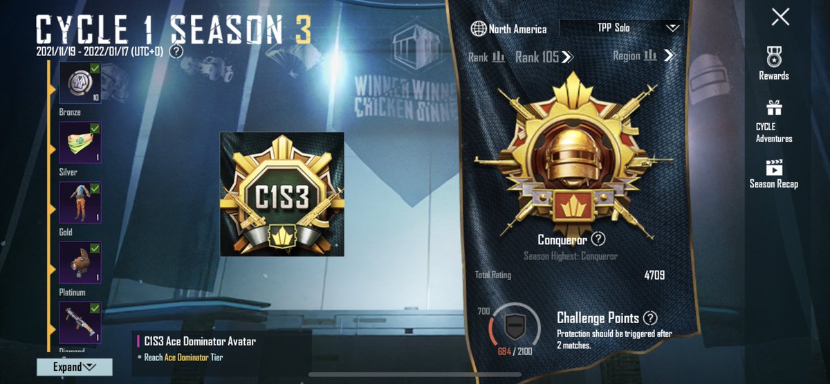 Death_Dredd's tweet photo. @BiteGamingg @PUBGMOBILE First time getting conqueror after 3 years https://t.co/LVn9KU7daY