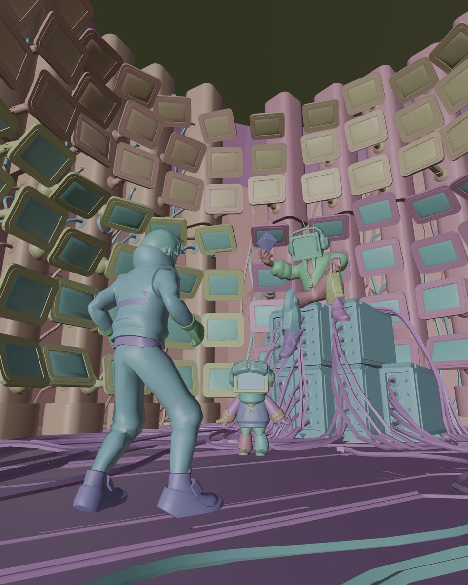 LuquChaos's tweet photo. Can you spot MiniMoniM in this render?
#3d #anime #blender @iam_monitorman 
https://t.co/tuKj714wvI

The Confrontation
Blender + Photoshop
Eevee
Sample 512
2160 x 2700 pixel https://t.co/r8DrazVUJ7