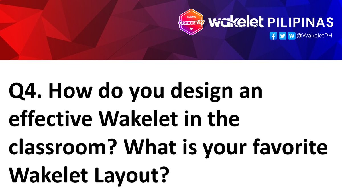 cksapungan's tweet photo. Q4. How do you design an effective Wakelet in the classroom? What is your favorite Wakelet Layout?
#WakeletWave🌊
#WakeletPilipinas #WakeletPHCommunityWeek
@wakeletPH https://t.co/sPNYA4QhRb