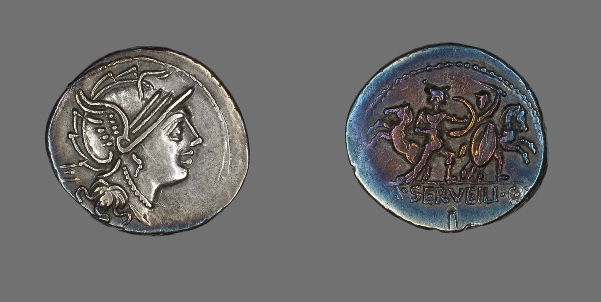 aic_ancient's tweet photo. Ancient Roman, Denarius (Coin) Depicting the Goddess Roma, -100 https://t.co/lMWgcQVz6U #ancientroman #artinstituteofchicago https://t.co/zSdZAgeRHX