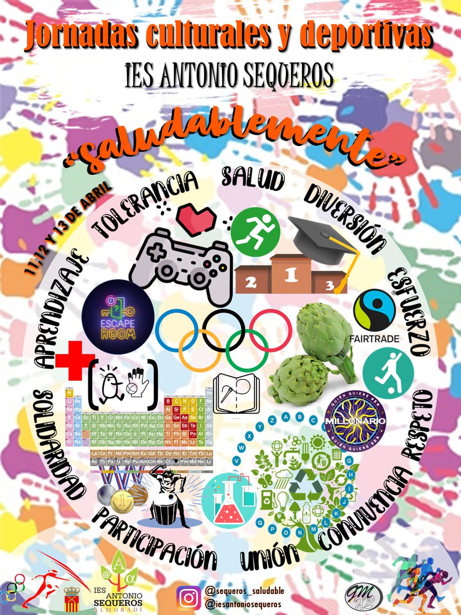 Jornadas culturales y deportivas
IES ANTONIO SEQUEROS
"Saludablemente"
Del 11 al 13 de abril
