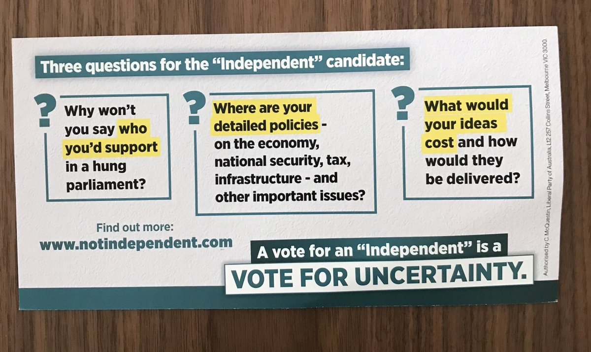 MrRexPatrick's tweet photo. You don’t get it @JoshFrydenberg:

1. We don’t support parties, we represent constituents;
2. We don’t govern, we push govts in a better direction &amp; keep them honest;
3. Seriously? You wasted $5.5B getting no subs and threw $13B in JobKeeper at those who didnt need it. #auspol https://t.co/sGcUzwJ1fd