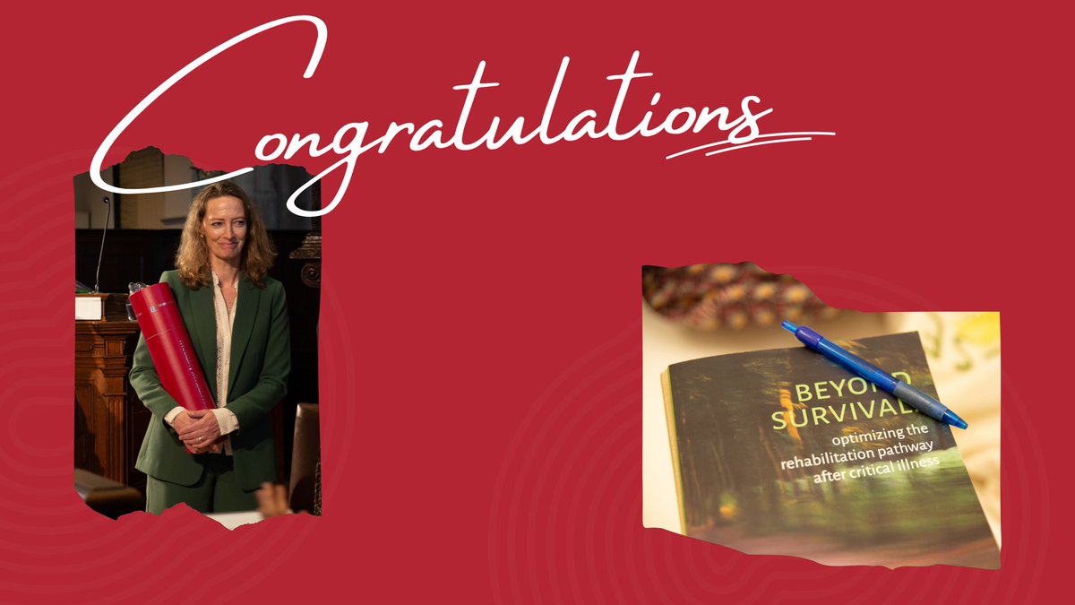 EspAmsterdam's tweet photo. “Beyond survival: optimizing the rehabilitation pathway after critical illness” is the title of her well deserved PhD title! Well done Mel! #espamsterdam https://t.co/SOXrTlpDPT