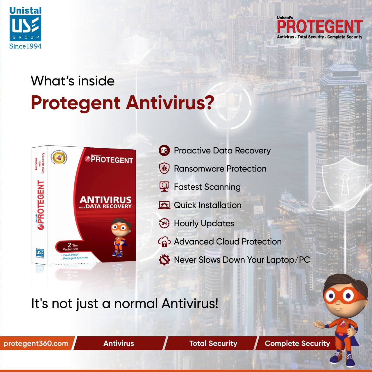 Protegent - World's Only Antivirus Software with Data Recovery on