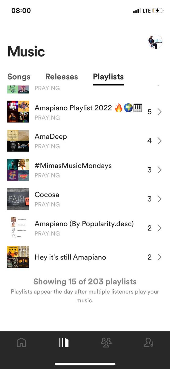 Dziko_N's tweet image. Praying has been streamed over 13 thousand times and it&apos;s on over 200 playlists.. Thanks for your support guy I really appreciate it 🙏🏿🙏🏿🙏🏿🙏🏿. Let&apos;s get it to 20 thousand!