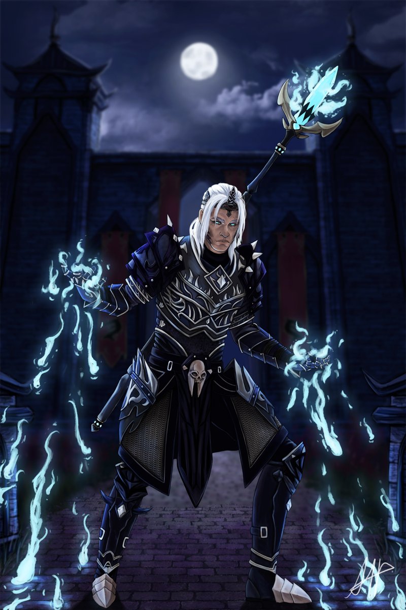 Sanguynne's tweet photo. Commission for NolaArch. Her friend's character from The Elder Scrolls Online >:3
#digitalart #ESO #necromancer
#art https://t.co/FURLskZmFp