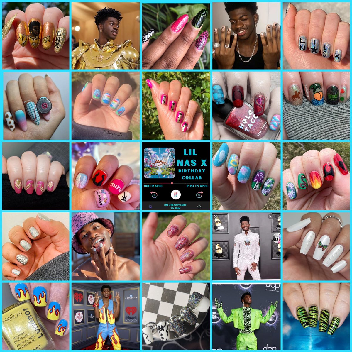 BeautyEnby's tweet photo. .@LilNasX Happy Birthday Montero!! Got some nail artists together on IG to honor you today with manicures inspired by your style and music 🦋💖⚜️ I’m still not over your Met Gala look, obvs✨
#LilNasX #LilNasXNailArt https://t.co/mXn45YHMtJ