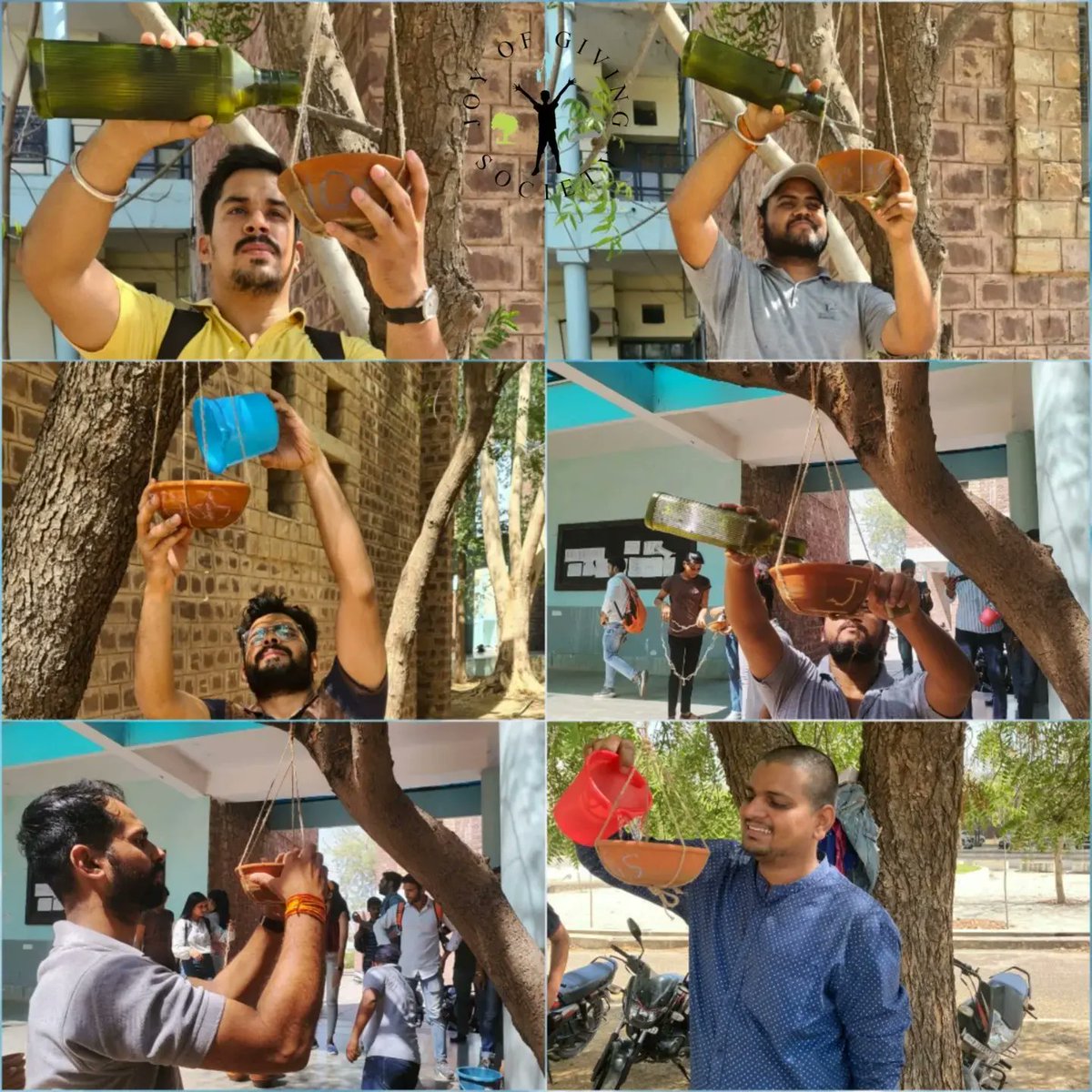 joyofgiving17's tweet photo. 08 अप्रैल 2022 को जॉय ऑफ गिविंग सोसाइटी द्वारा आयोजन "न्यू मॉर्निंग फॉर बर्ड्स" के तहत प्रथम चरण में 95+ परिंडे राजस्थान टेक्निकल यूनिवर्सिटी परिसर में लगाए गए।

#joyofgivingsociety #newmorningforbirds #parindey #dikhawanahijagrukta #thirstybirds #rtukota https://t.co/2kj9yvYydV
