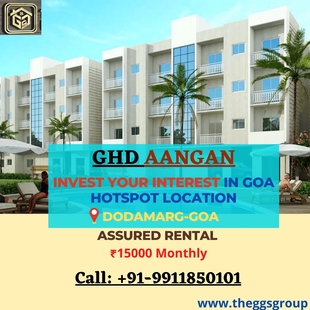 theggsgroup's tweet photo. Project surrounded by the lap of nature with Resorts Lifestyle and Golf Course.

Investment Start @34.82 Lacs*
Get Assured Rental Monthly
20:80 Payment Plan
Size 718-917 sq. ft.

Call Now:- +91-9911850101
#realestate #realestategoa #theggsgroup #ghdaangan #ghdinfra #investors https://t.co/Ixw5BQ1e1D
