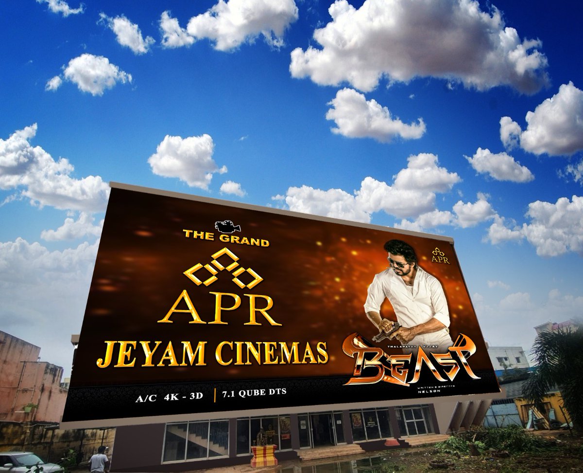 AmirthamCinema's tweet photo. Ithu Beast Mode @AprJeyamCinemas  

#BeastFromApril13 #BeastModeON https://t.co/hrinKRIQAD