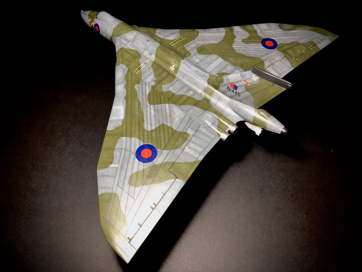 AcePilotV's tweet photo. Airfix 1/72 Vulcan (1983 mould). I spent a huge amount of time on this project, around 8 months due to all the painting and rescribing but I am extremely happy with how this turned out. I am very proud to have this displayed at the @AvroHeriMuseum https://t.co/AI3zYxT3sj