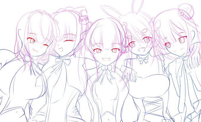 ラフで止まってる絵の供養
要望あれば描きます 