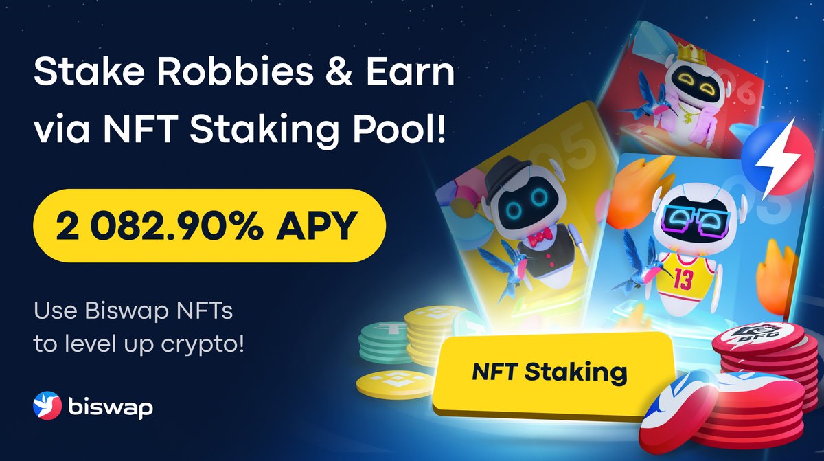 💎Increase your Assets via NFT Staking Pool!💎 ⭐️ 5 500 520 total staked RB  💰 2 082.90% APY Stake Robbies NFTs to earn crypto: https://t.co/Bp207tMSxX  Benefits: 💵Unlimited stake 💵Rewards in $BSW, $WBNB, $