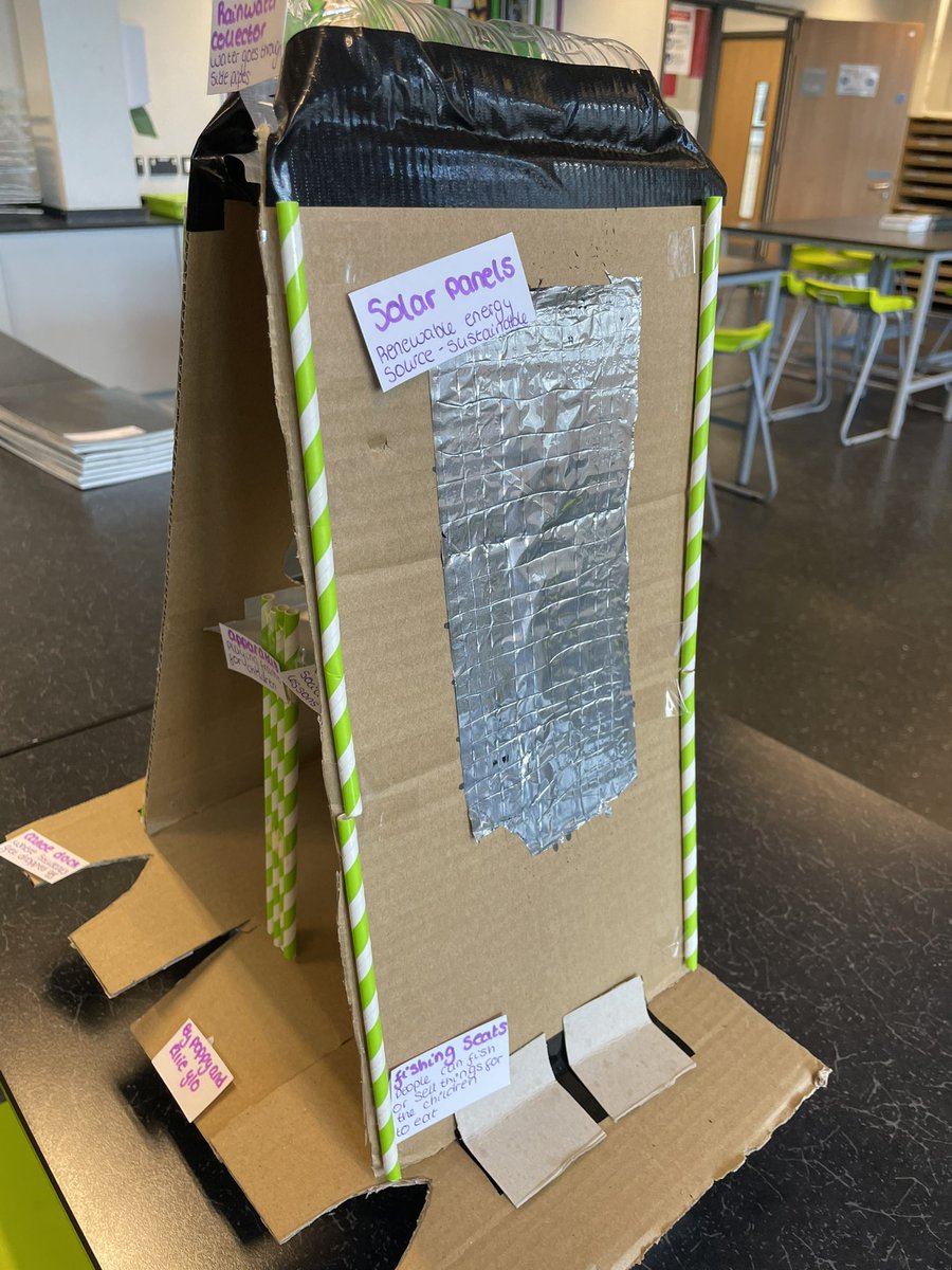 Ms_Orchard's tweet photo. More innovative floating designs from Year 10 geographers. They used recycled materials to design a house that could float in the slum in Lagos.  @PlantbrkSchool https://t.co/vpOvoHUDIA