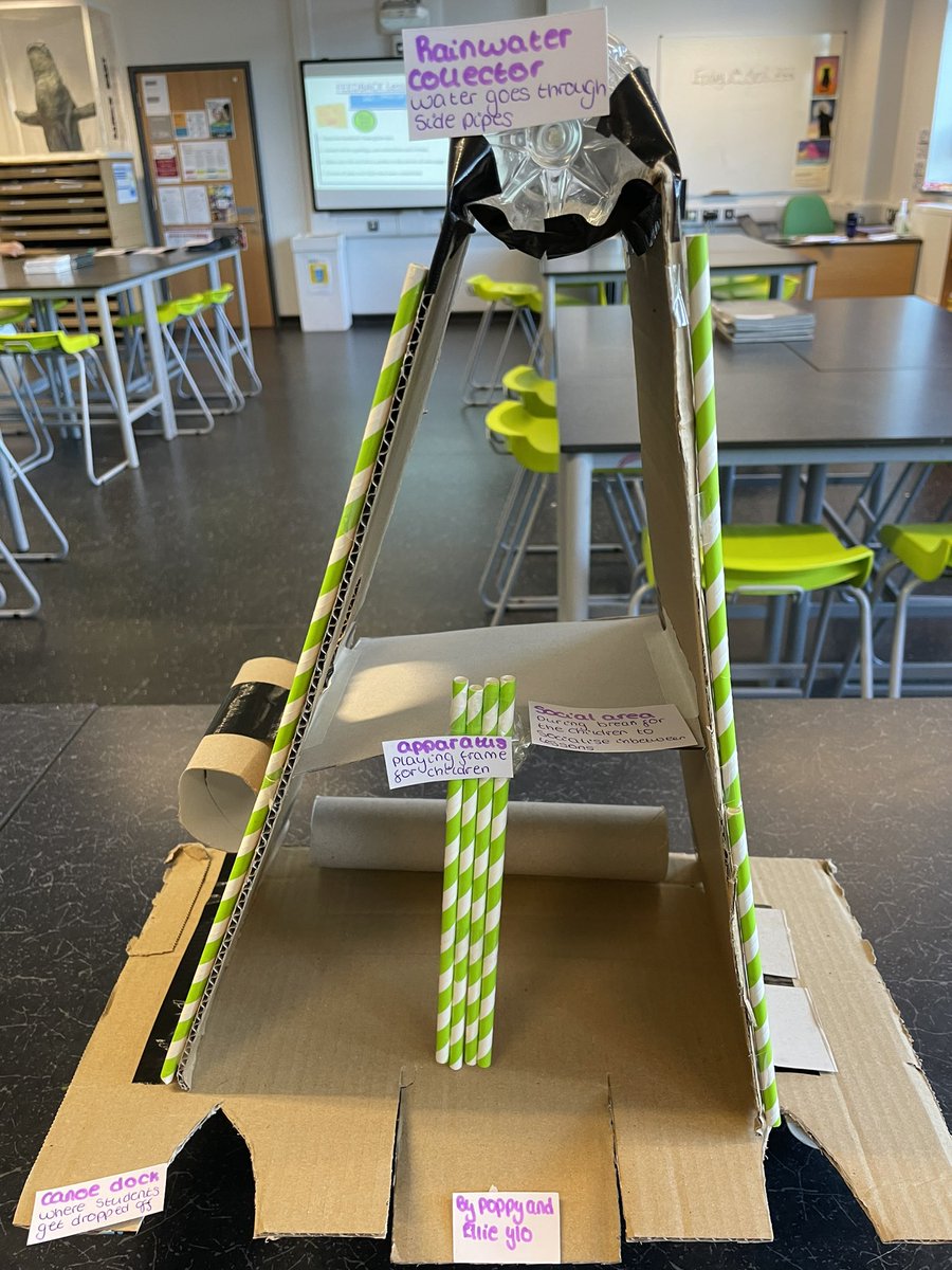 Ms_Orchard's tweet photo. More innovative floating designs from Year 10 geographers. They used recycled materials to design a house that could float in the slum in Lagos.  @PlantbrkSchool https://t.co/vpOvoHUDIA