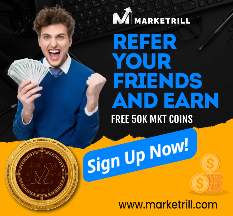 marketrill's tweet image. Signup now: marketrill.com
Refer &amp;amp; Earn. Share &amp;amp; Get coins. Repeat!

#networking #networkmarketing #cryptocurrency #rewards #marketrill #freecoins #journeybegins #marketrill #signup #telegramchannel #cryptoworld
