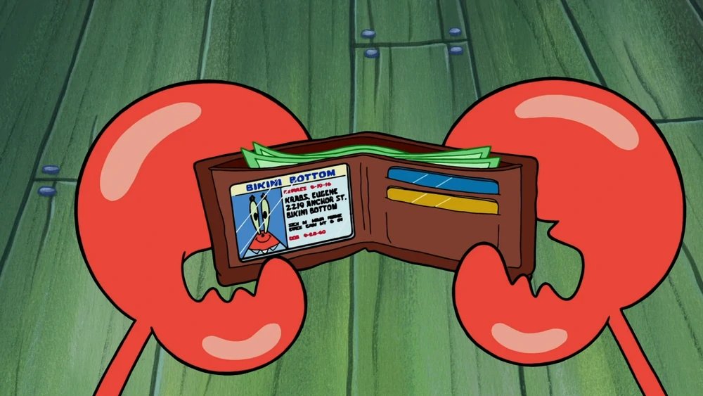 Show Fact There's inconsistency in Mr. Krabs' license' DOB. 