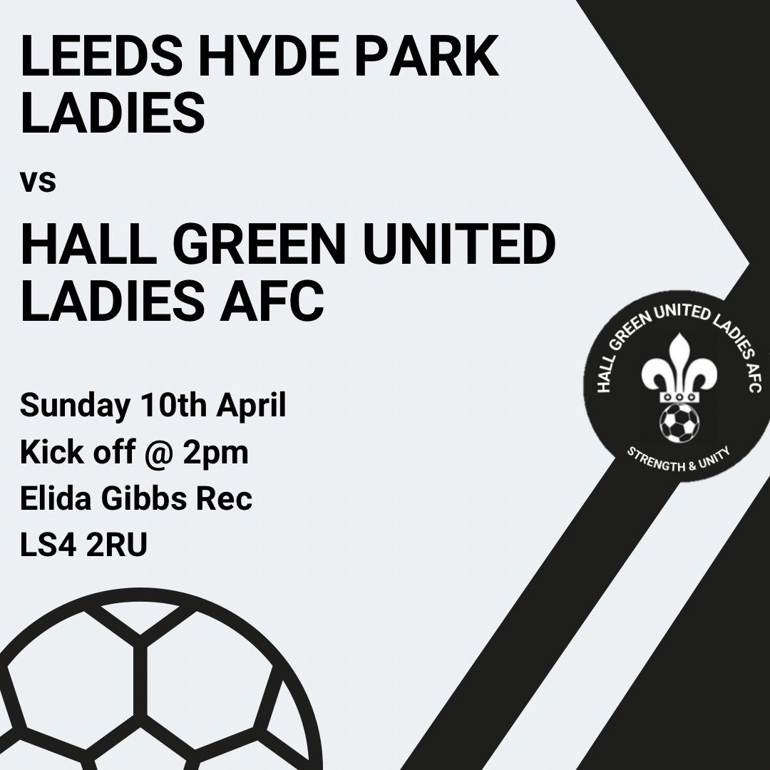 Tomorrow’s fixture ⚽️

Hall Green travel to Leeds to take on the Hyde Park Ladies. Hall Green are back to their winning ways, can they keep it up this weekend?

Kick off 2pm!