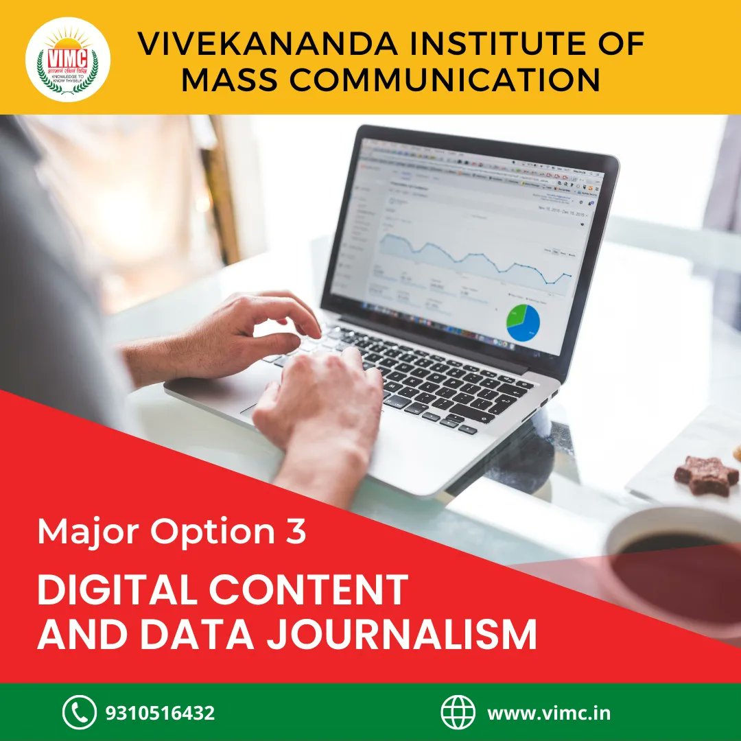 vsjmcdelhi's tweet photo. Post Graduate Diploma in Digital Journalism offered by VIMC helps you understand the latest trends and the tactics to share your stories in the most effective way.
■ REGISTRATIONS OPEN ■
#vipsdelhi #vimcdelhi #diplomaprogramme #digitalcommunication #datajournalism #journalism https://t.co/zpkWAOjsXy