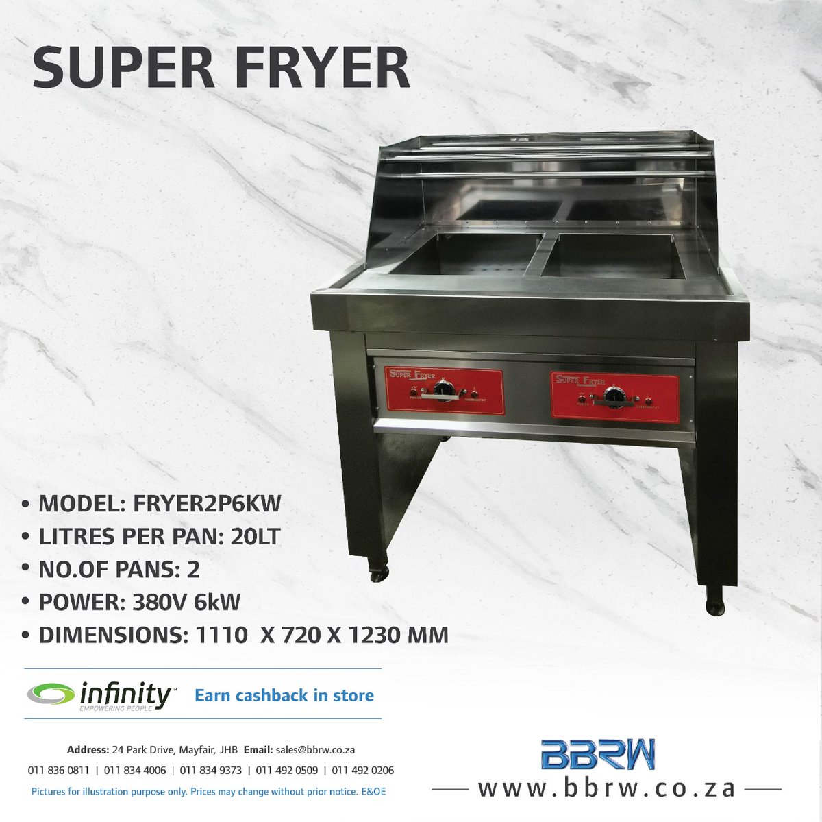 BbrwZA's tweet photo. Fry golden brown and crispy dishes for your customers using the Super Fryer. 
https://t.co/lBxGagucjP
#gasfryer #Spaza #tuckshop #vetkoek #magwinya #Kota #bunnychow #spaza #Loadshedding
#BBRW #business #hustle #Trending https://t.co/lkdBuZFGZc