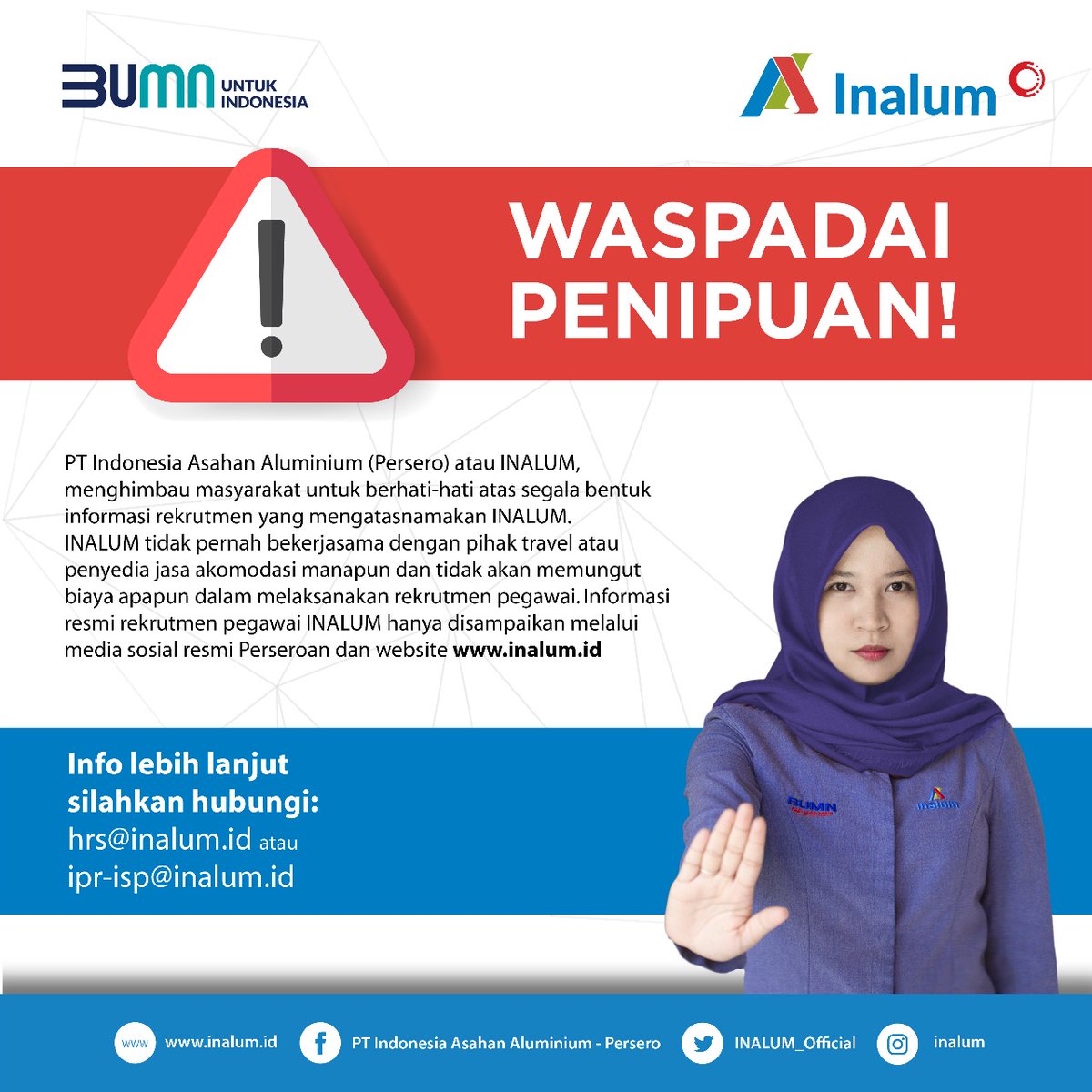 Hati hati Hoax Lowongan Kerja Inalum.