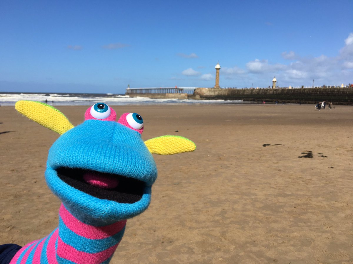 iojosy's tweet photo. Marv the @CommsUnplugged wellbeing puppet came with us to the great British seaside yesterday - my ultimate wellbeing pick-me-up. 🌤🍦😎

Bonus points for anyone that knows where we were!

He’ll now be on his way to another Unplugger for more adventures. #MarvOnTour https://t.co/2jKXX1u8Jg
