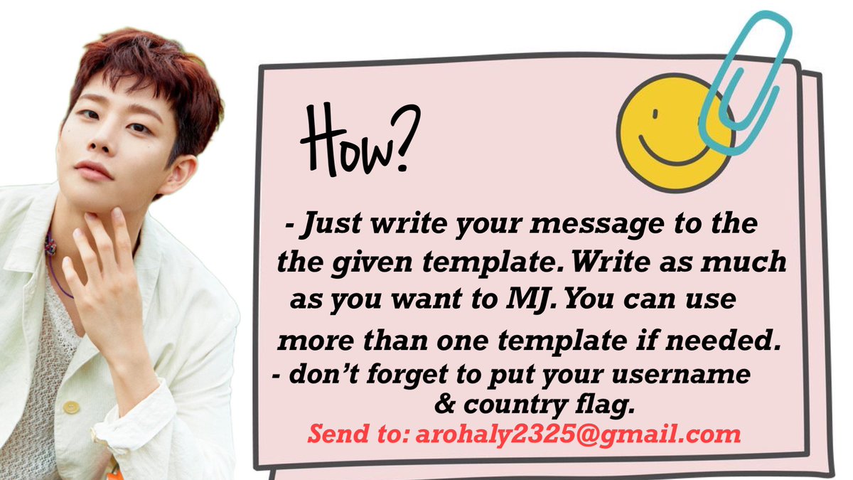 arohaLy_'s tweet photo. "A MESSAGE TO MJ" ~ Rohas! Here's a project for our sunshine! Please, let's do it! 🥺🙏🏻 #ASTRO
~
Just see the photo attached of how. There's also an empty template w/o his photo incase you want to insert another https://t.co/GJGAqvVQcB of MJ.
#ASTRO #MJ #KIMMYUNGJUN https://t.co/NtwhRhRjW0