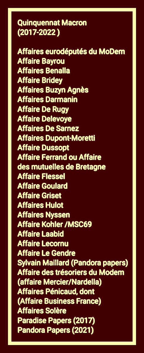 UnionPatriotesF's tweet photo. Petit rappel #LHeureDuBilan
#Affaires #MacronGate
#SamuelPaty
#YvanColonna
#JeremyCohen
#MacronAssassin
#QRcode #PasseVaccinal
-#AlstomMacronGate #HauteTrahison
-#McKinseyMacronGate
-#RothschildGate #MacronÉvasionFiscale
#PNFgate @pr_financier
Et bien d'autres…
⤵️1/x https://t.co/0nLuVtGAT9