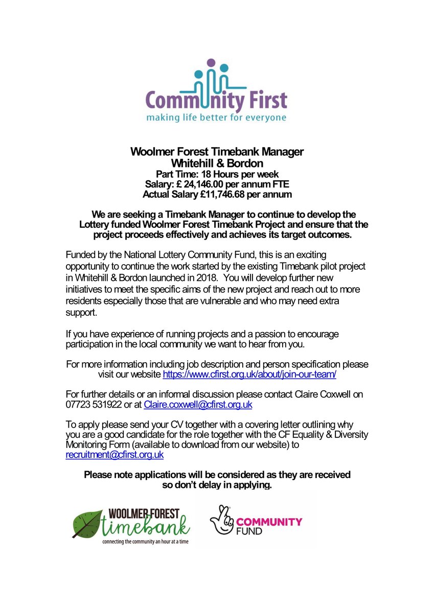 WTimebank's tweet photo. Help us recruit a new manager for our community project in East Hampshire https://t.co/irWkhv02kl https://t.co/yJCdCICbz3