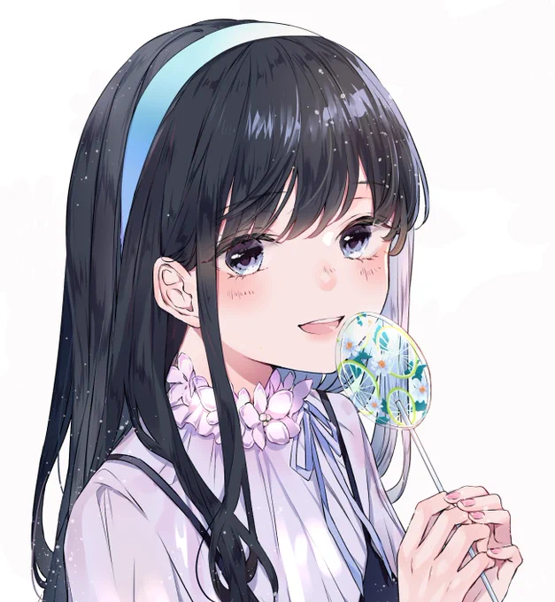 #フリーアイコン 
フルーツ飴と女の子 