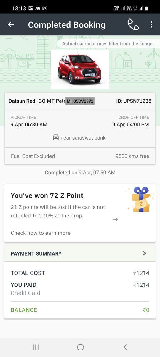 anigupta100's tweet photo. @ZoomCarIndia My wife booked zoom car early morning today but car was malfunctioning. It kept on stopping after every gear change so she ended her trip after one hour. We had even refueled the car. Request resolution for the same. https://t.co/RPhNLHNShS