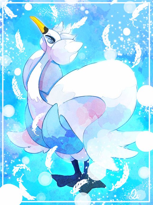 図鑑No.581 スワンナ
 #LKのポケモンずかん 