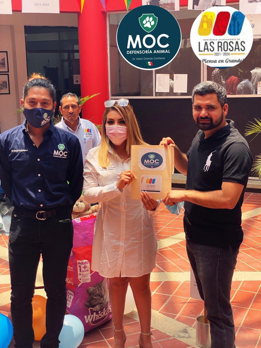 DefensoriaMOC's tweet photo. Este 07 de Abril del presente año 2022, se llevó a cabo la firma de convenio entre el H. Ayuntamiento de Las Rosas 2021 - 2024 que preside el Lic. Jesus Antonio Orantes Noriega, y Defensoria Animal MOC A.C. para unir esfuerzos en contra del maltrato animal. https://t.co/K4LxMEjJTs