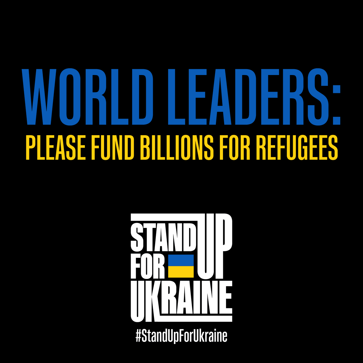 Hozier's tweet photo. We’re calling on the leaders of our global community to stand up and commit to the funding and support needed to help those fleeing the atrocities of war in Ukraine, and you can help. Find out more at https://t.co/lNBRNplVmg #standupforukraine https://t.co/N7Jx4zMdmz