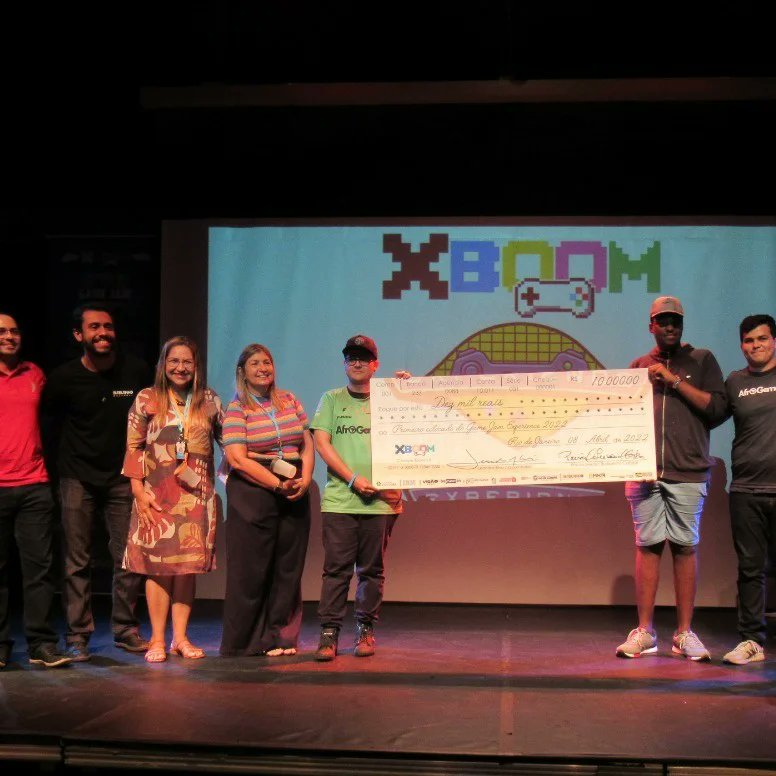ProjetoXBOOM's tweet photo. E ontem chegou ao fim a nossa #GameJam! 🥳

Os Muleque Liso (@afrogamesbr) venceram a Game Jam, levando para casa R$10 mil reais e um voucher de R$ 50 reais cada no @outbackbrasil! 🤩 https://t.co/pJGWpQDg2X