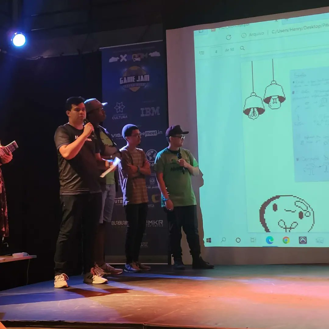 ProjetoXBOOM's tweet photo. E ontem chegou ao fim a nossa #GameJam! 🥳

Os Muleque Liso (@afrogamesbr) venceram a Game Jam, levando para casa R$10 mil reais e um voucher de R$ 50 reais cada no @outbackbrasil! 🤩 https://t.co/pJGWpQDg2X