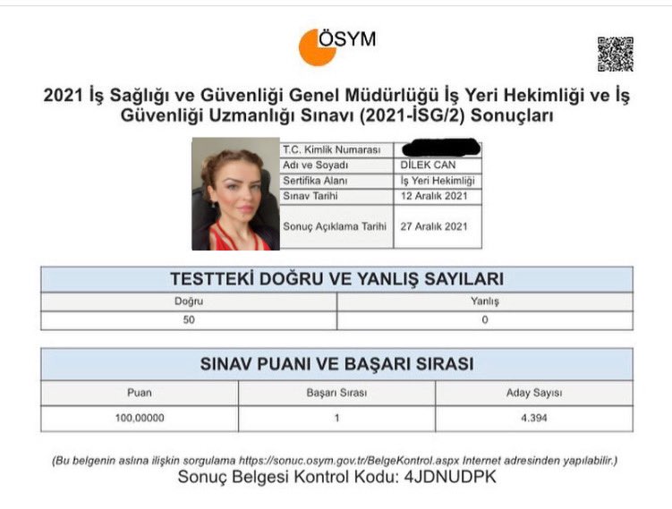 ÖSYM nin bir sınavından full yaparak Türkiye 1.si oldumdu. Bu da burda dursun.