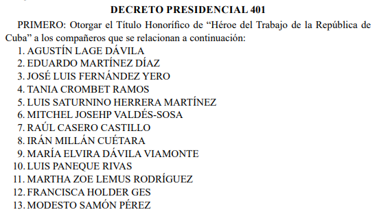Con orgullo y satisfacción recibimos la noticia del otorgamiento del Título Honorífico de "Héroe del Trabajo de la República de Cuba" a un grupo de científicos de #BioCubaFarma.