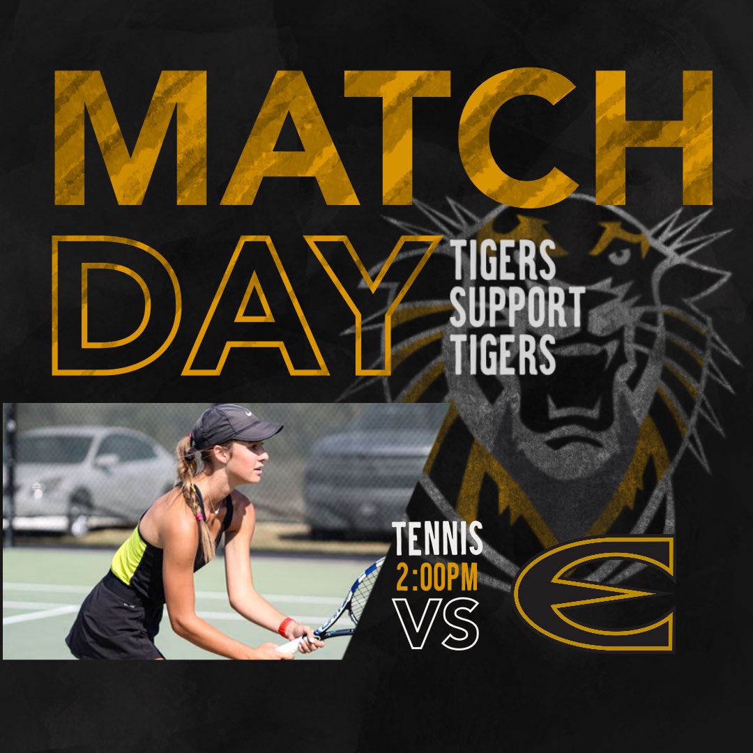 TIGERS SUPPORT TIGERS! Come support the tennis team as they take on Emporia at 2pm. We hope to see you all there! #tigerssupporttigers #rolltiges